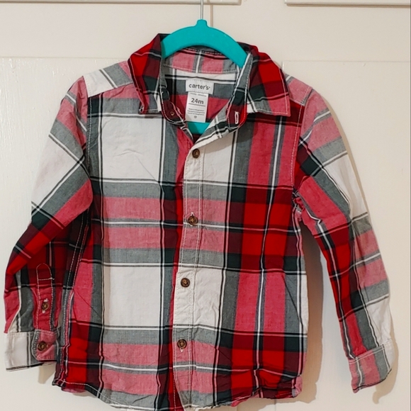 Toddler Boys Christmas Button Down Shirt and Sweater - Picture 3 of 10